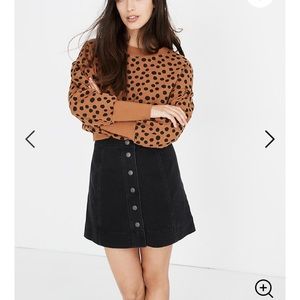 Black Denim Snap Skirt - NWOT